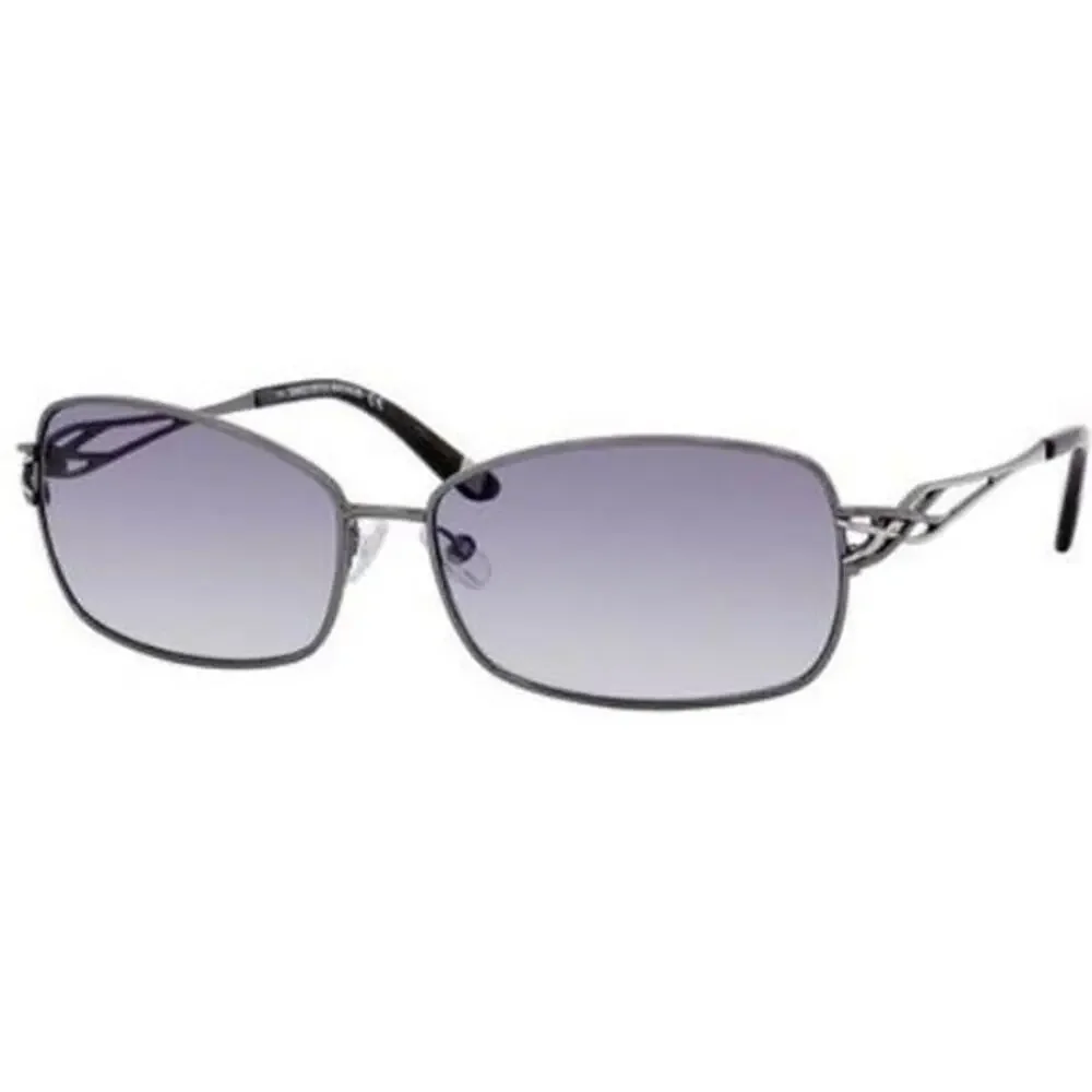 Saks Women's Dark Ruthenium Prescription Designer Sunglasses Silver Tone Frame G